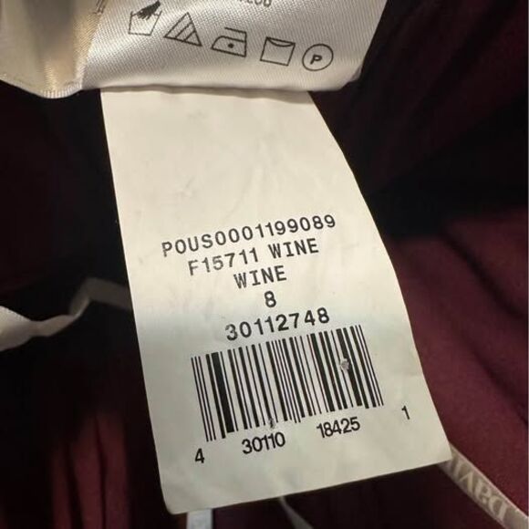 David’s Bridal Formal Lace One-Shoulder Braidsmaid Dress (Color: Wine) - Picture 7 of 8